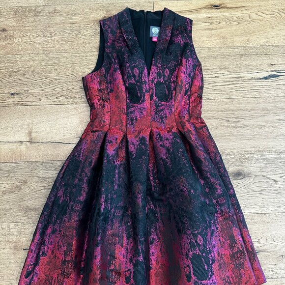 Vince Camuto Fit & Flare Jacquard Dress Size 6 - Picture 1 of 7